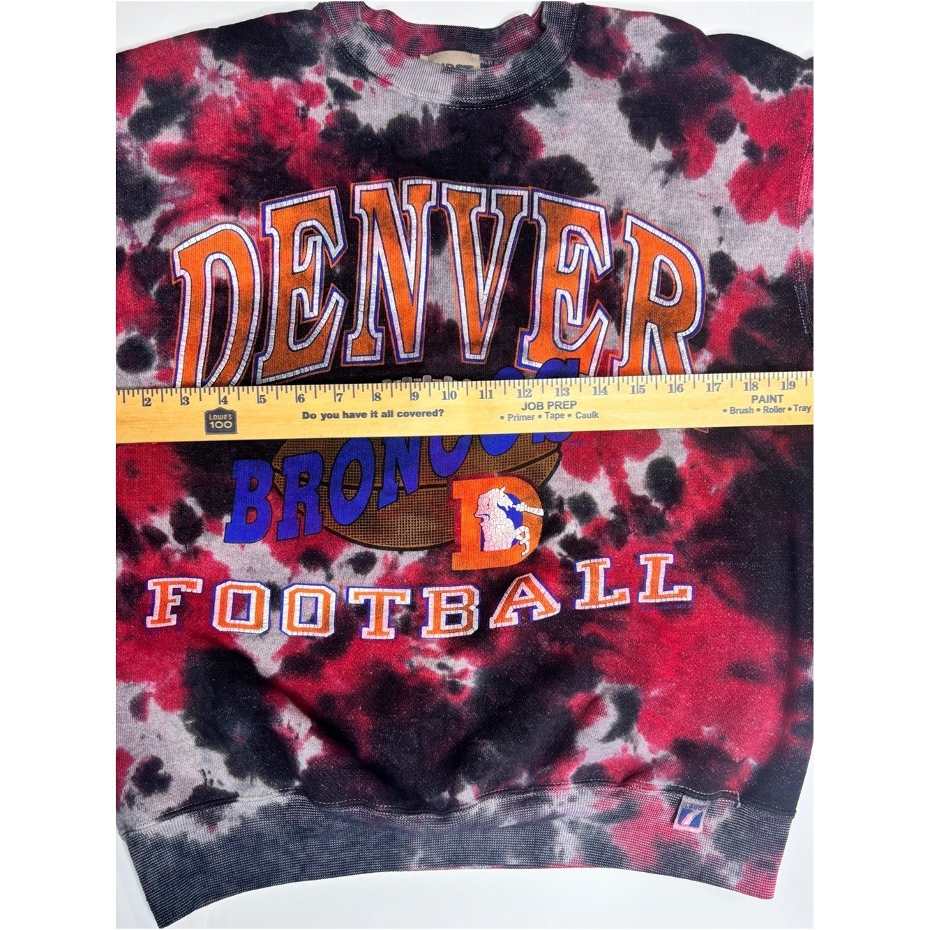 Vintage Denver Broncos Tie Dye Sweatshirt Furst of a Kind Rework Logo 7 Crewneck