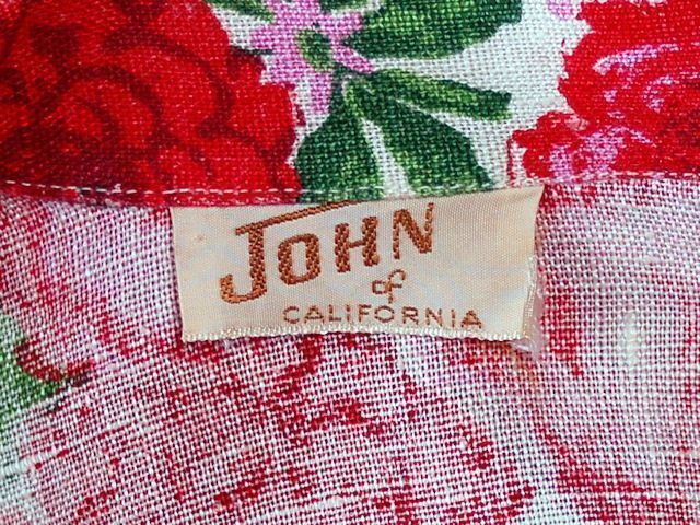 Vtg 50s Red Linen Skirt Printed Jacket Set Salon Lentheric John of California S