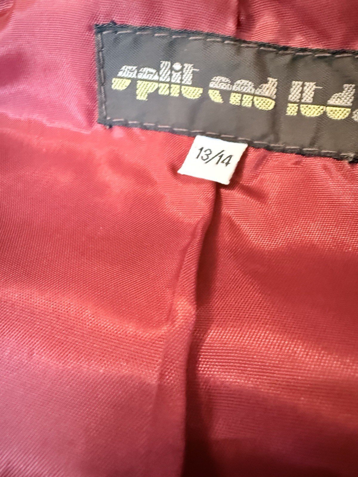 Vintage Split End LTD Red Leather Jacket Size 13/14 80s Women S/m