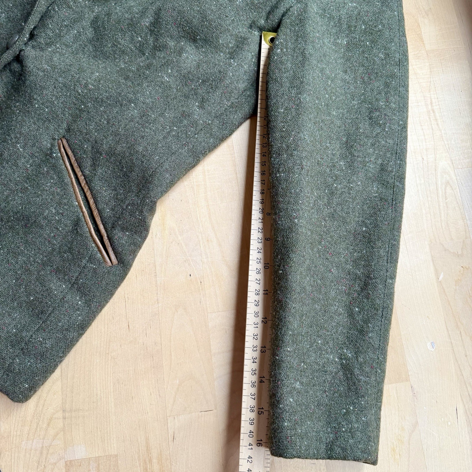 Vintage SEELER West Germany Wool Jacket Nappa Leather Field Coat Trachten Blazer