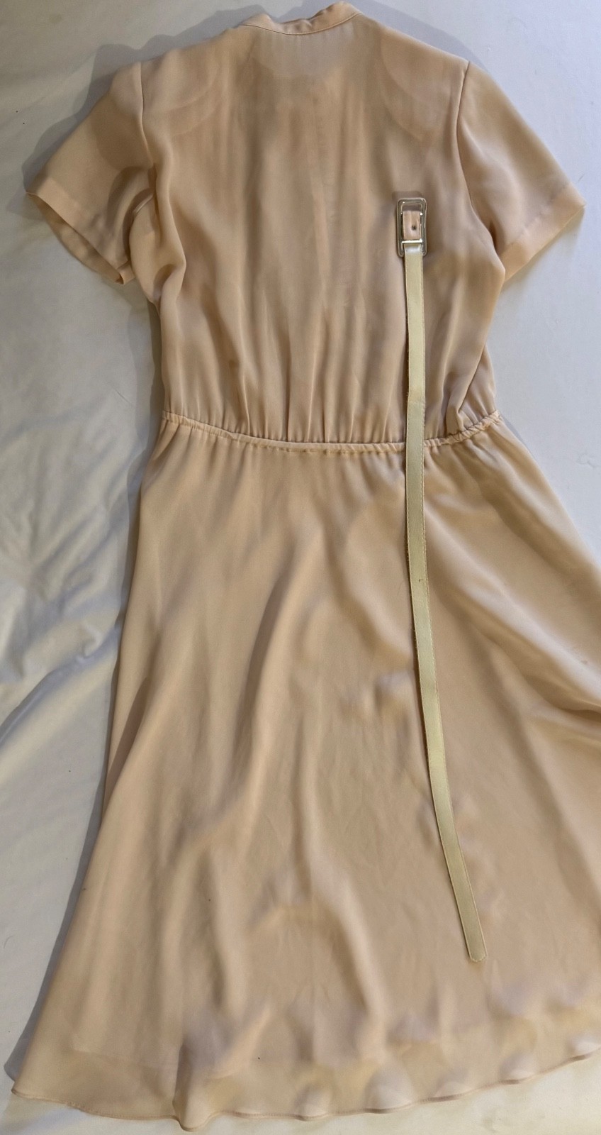 Cream Lace-Trimmed Vintage Style Dress