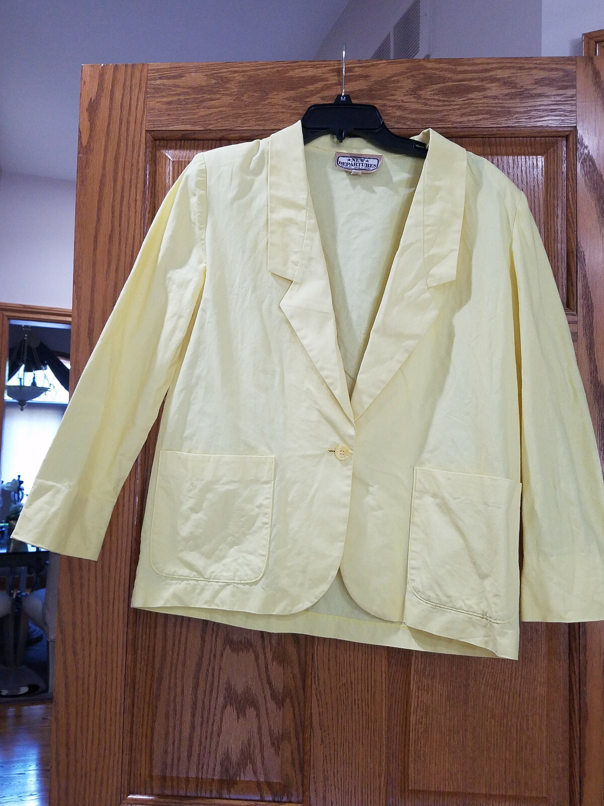 Vtg New Departures Women’s Light Yellow Jacket Suit Coat Blazer Sz M