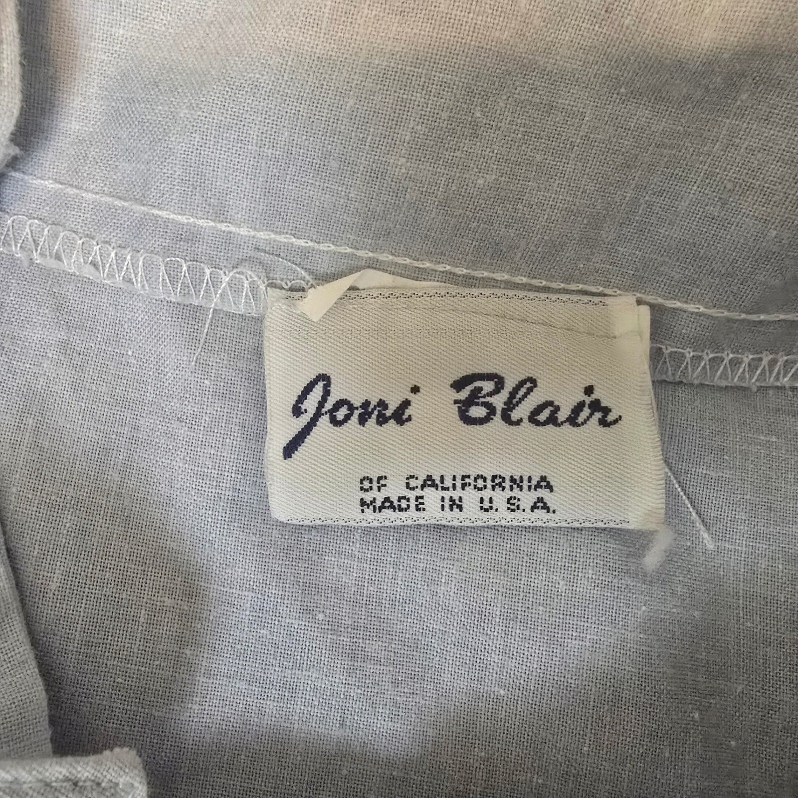Vintage Joni Blair of California Linen Jumpsuit Overalls Light Blue Flaws