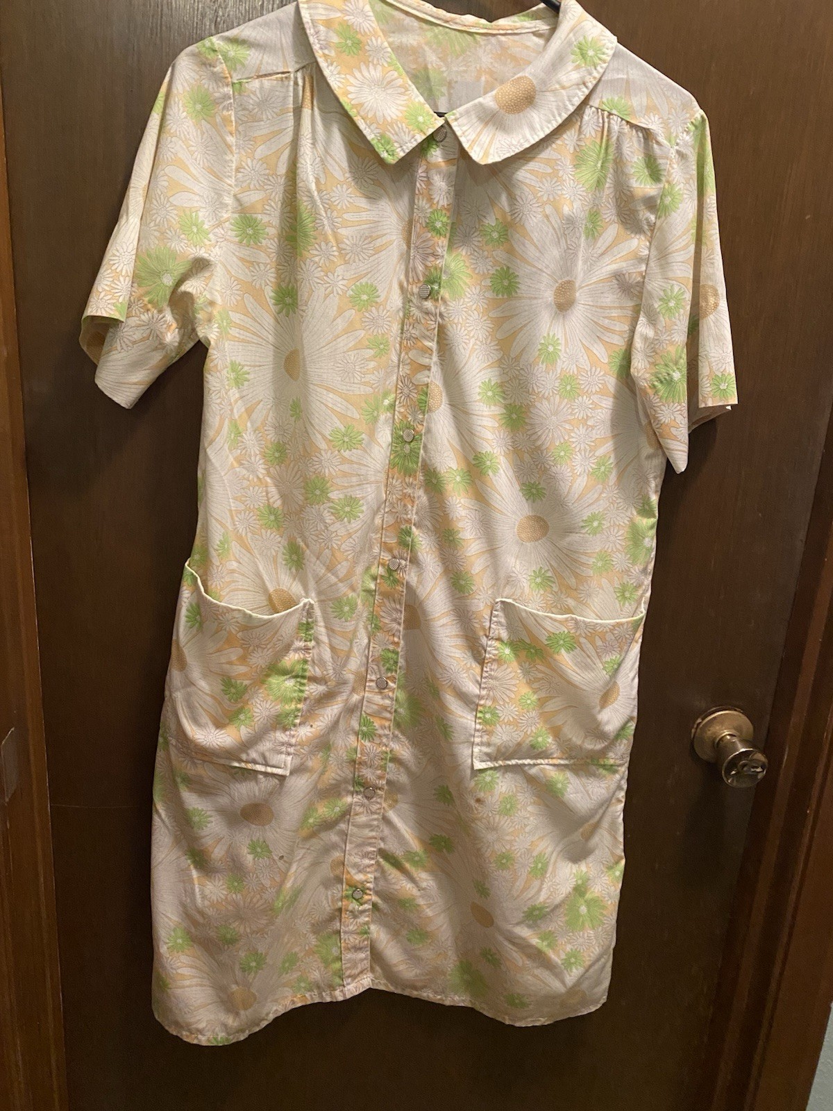Vintage 70s sleepwear Robe House dress Small Grandma Granny core Cottagecore