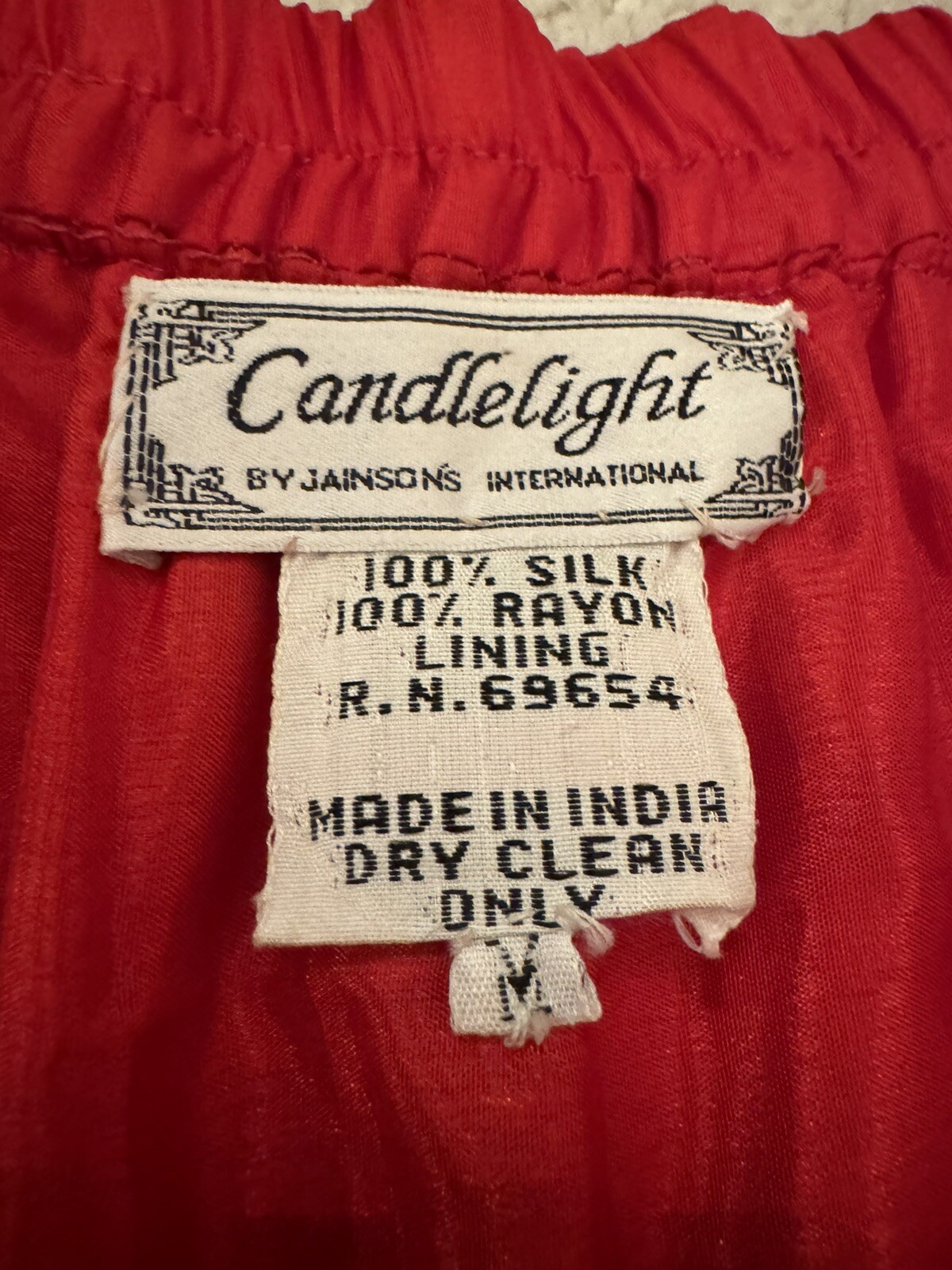 VTG Candlelight by Jainson’s International 100% Silk Red Dress 80s Glam Size M