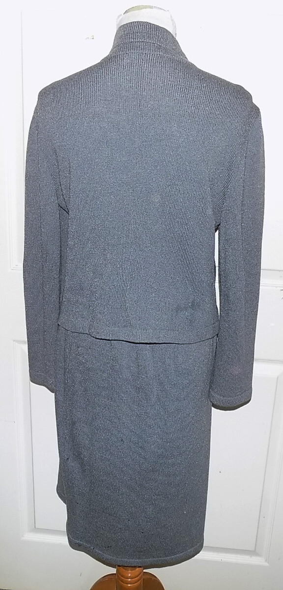 Vintage Gray Knit Double Breasted Suit Don Sayres for Wellmore Size 10 B40