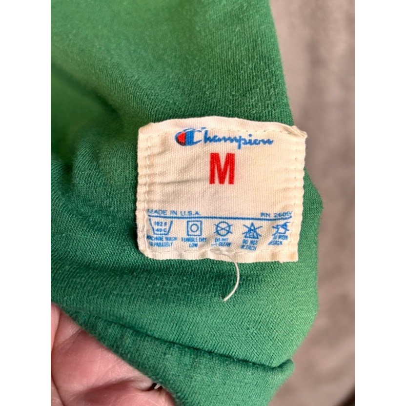 Vintage Champion Duffys Shamrock Denver Jersey Shirt Green 3/4 Sleeve Mens M
