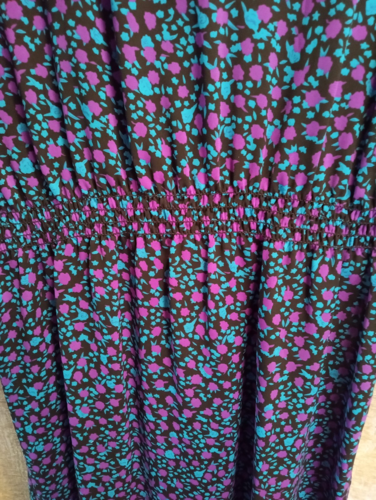 💜 VTG 1980s Cottagecore Style V.L.P. Petites Dress Sheer Floral Womens Sz 6