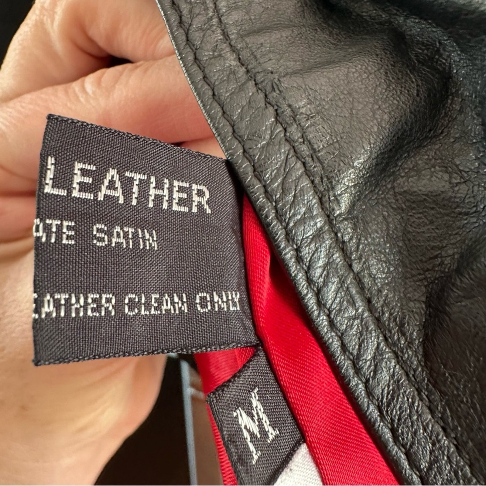 Vintage Black Leather Moto Biker Jacket Winlit size M