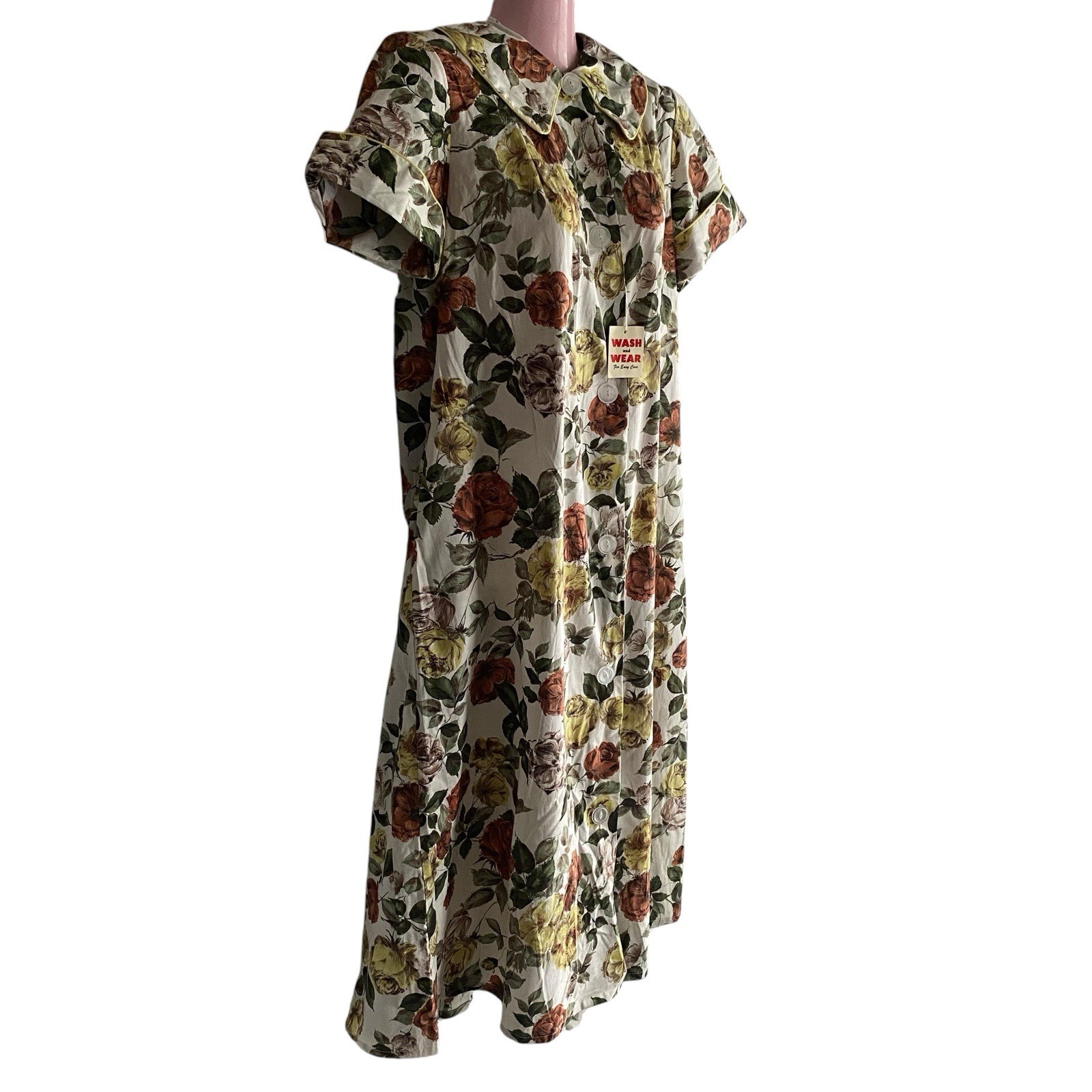 Vtg 50s 60s Youtheme Dress Women’s Size 12 Floral House Day NWT NOS