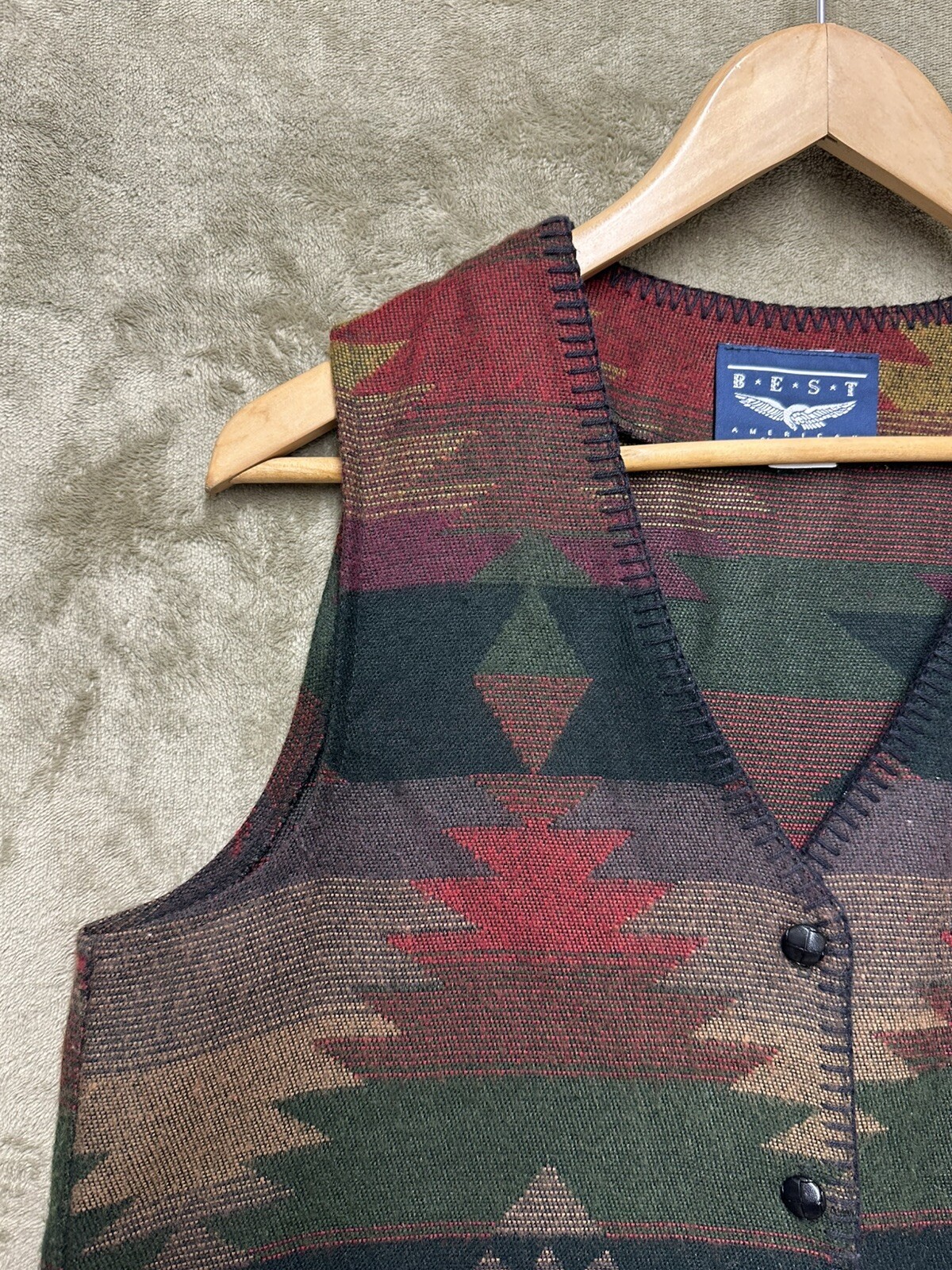 Vintage 90s Best American Clothing Co Aztec pattern Vest Size Small