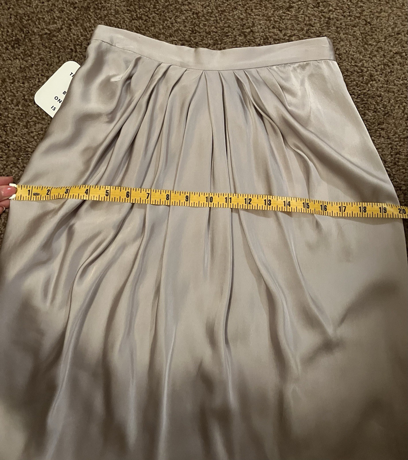Vintage Valentino Roma, Silver 100% Silk Mini Skirt, Original Tags! Small