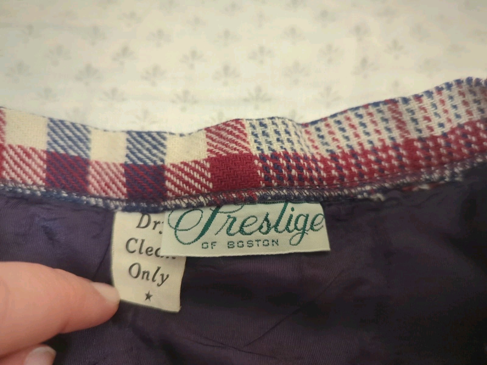 Vintage 60s 70s Prestige of Boston Skirt Dress Plaid Americana Sz 14 Union Made