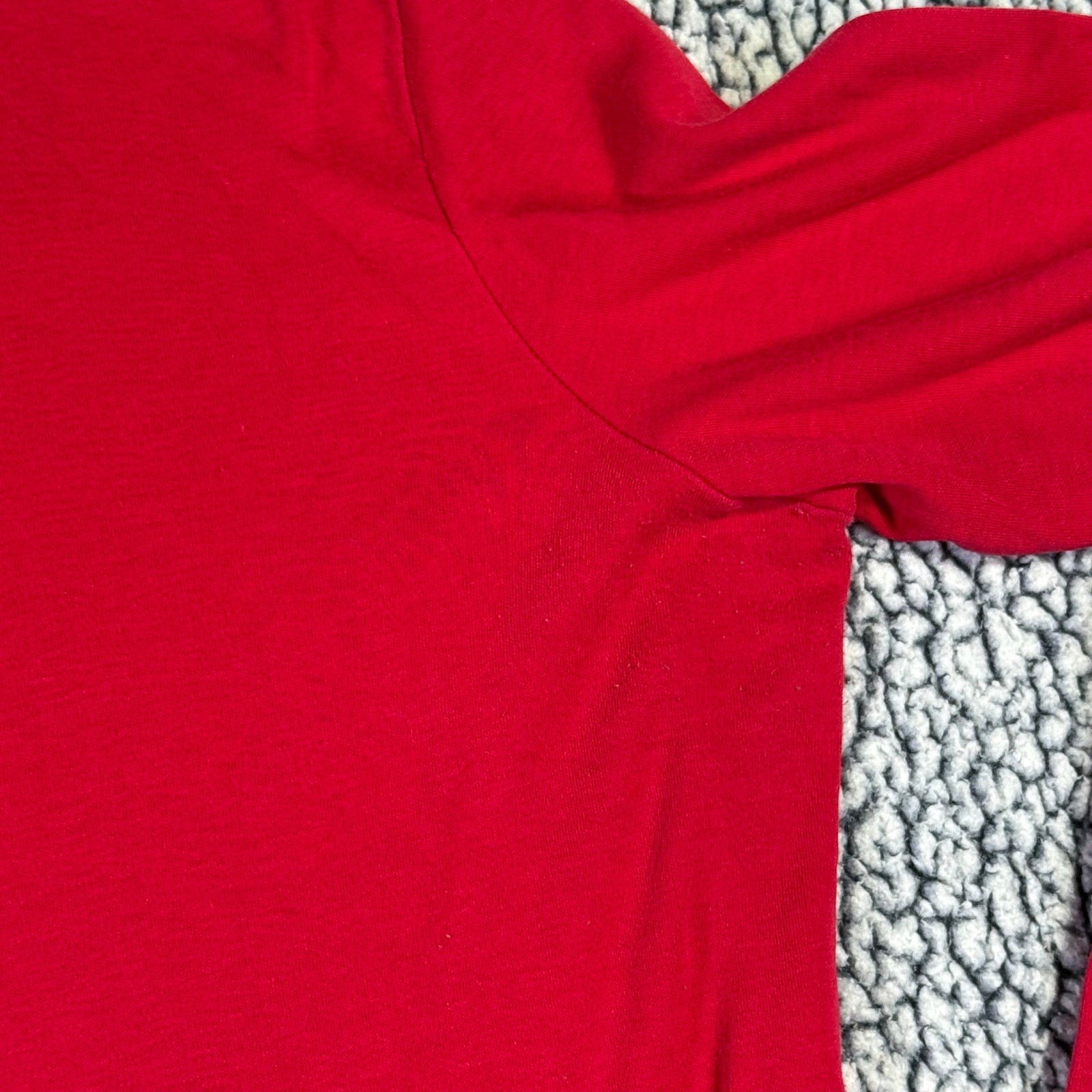 Vintage Sears Perma-Prest Red Turtleneck Top 100% Cotton Long Sleeve Womens