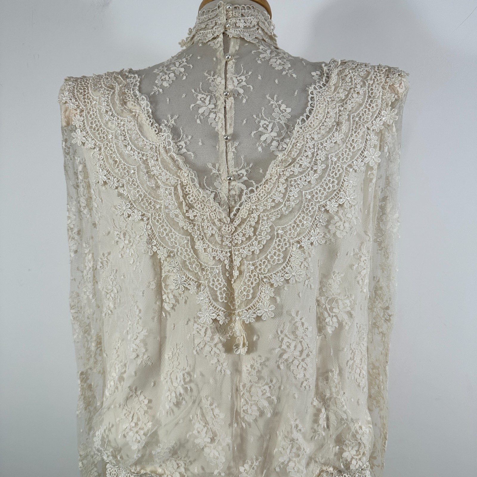 VTG 70s 80s Barbara Chodos Michael Marcella Lace 2 Pc Flapper Set Sz 12 NWT