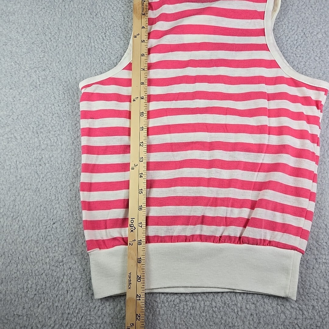 Vintage Pink & White Striped Summer Top by Supportops Made in the USA Size Med