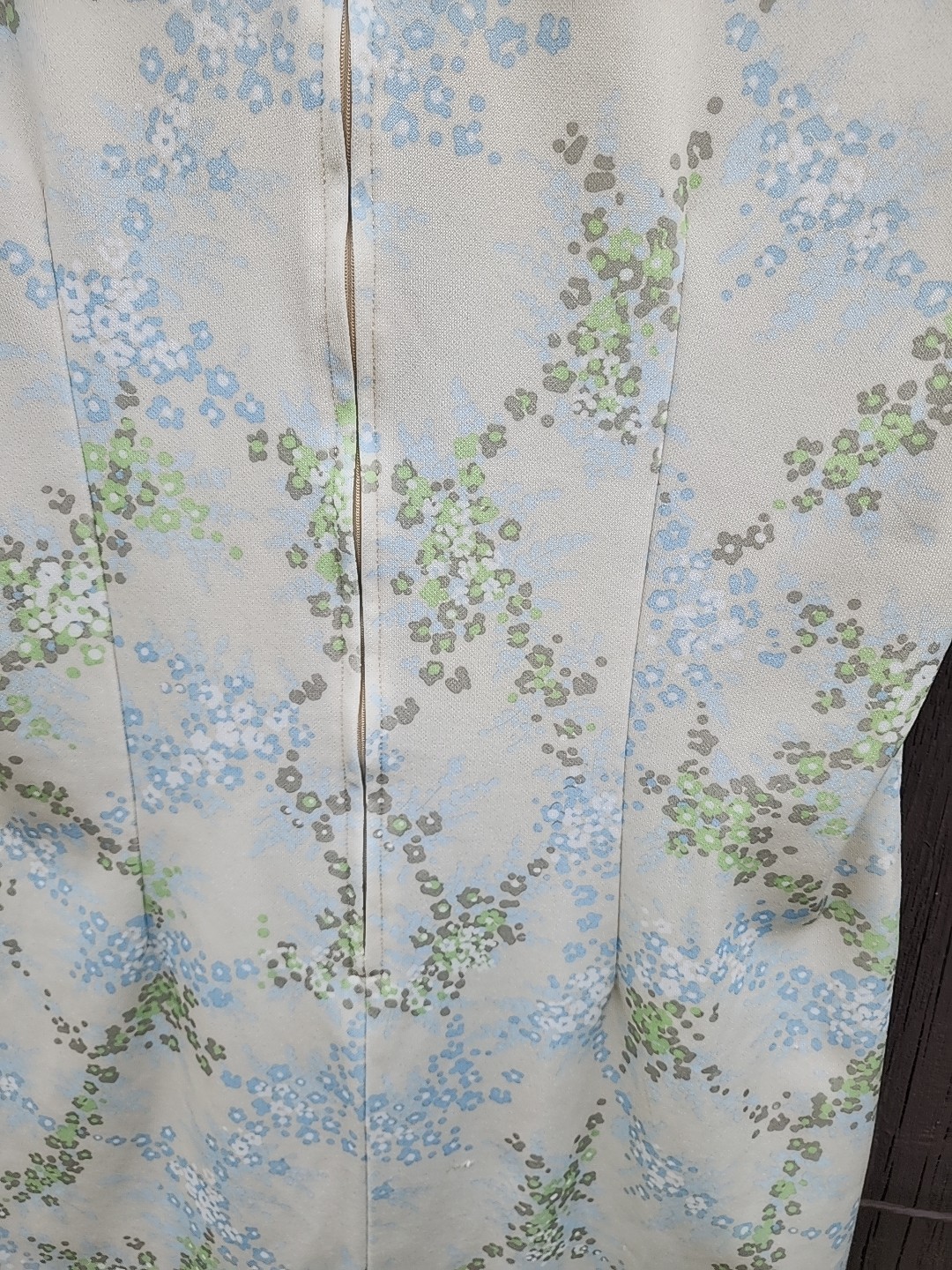 Vtg 70s Handmade Floral Print Double Knit Polyester Dress Womens XL-1X