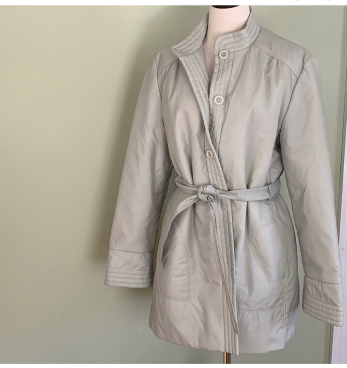 Vintage Bromleigh Light Sage Green Puffer Car Coat Jacket size large vintage