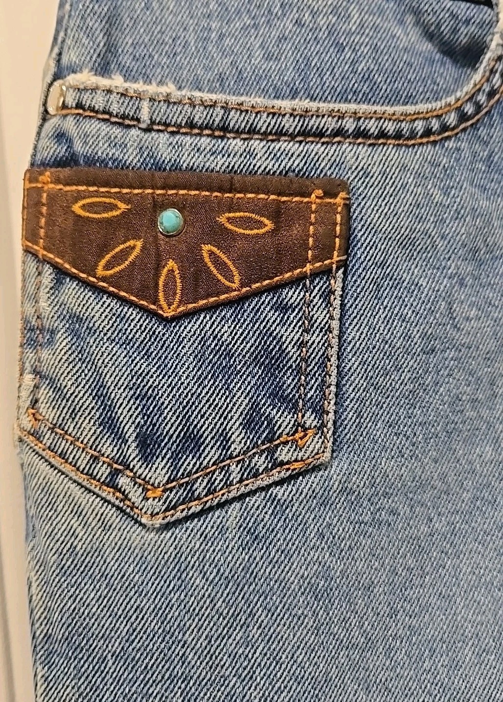 Vtg. LAWMAN Western Women’s Jeans Slim Fit Brown Faux Suede Worn Hems -Sz. 11