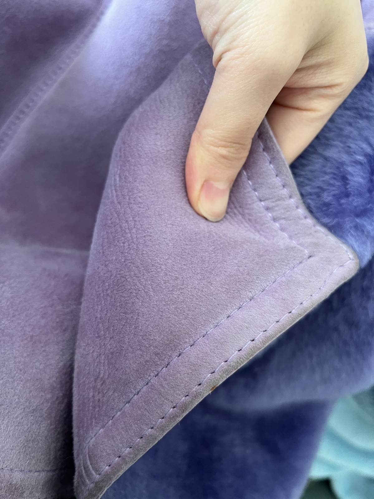 Vintage GIANNI VERSACE Purple Leather & Faux Fur Oversized Long Coat, Signed