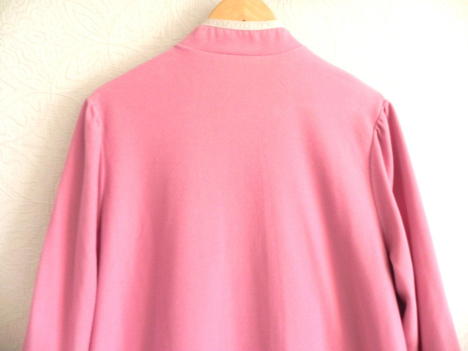 Avantique RARE Robe/Coverup Pink Velour Maxi Long Sleeve 3/4 Zip Pockets Size L