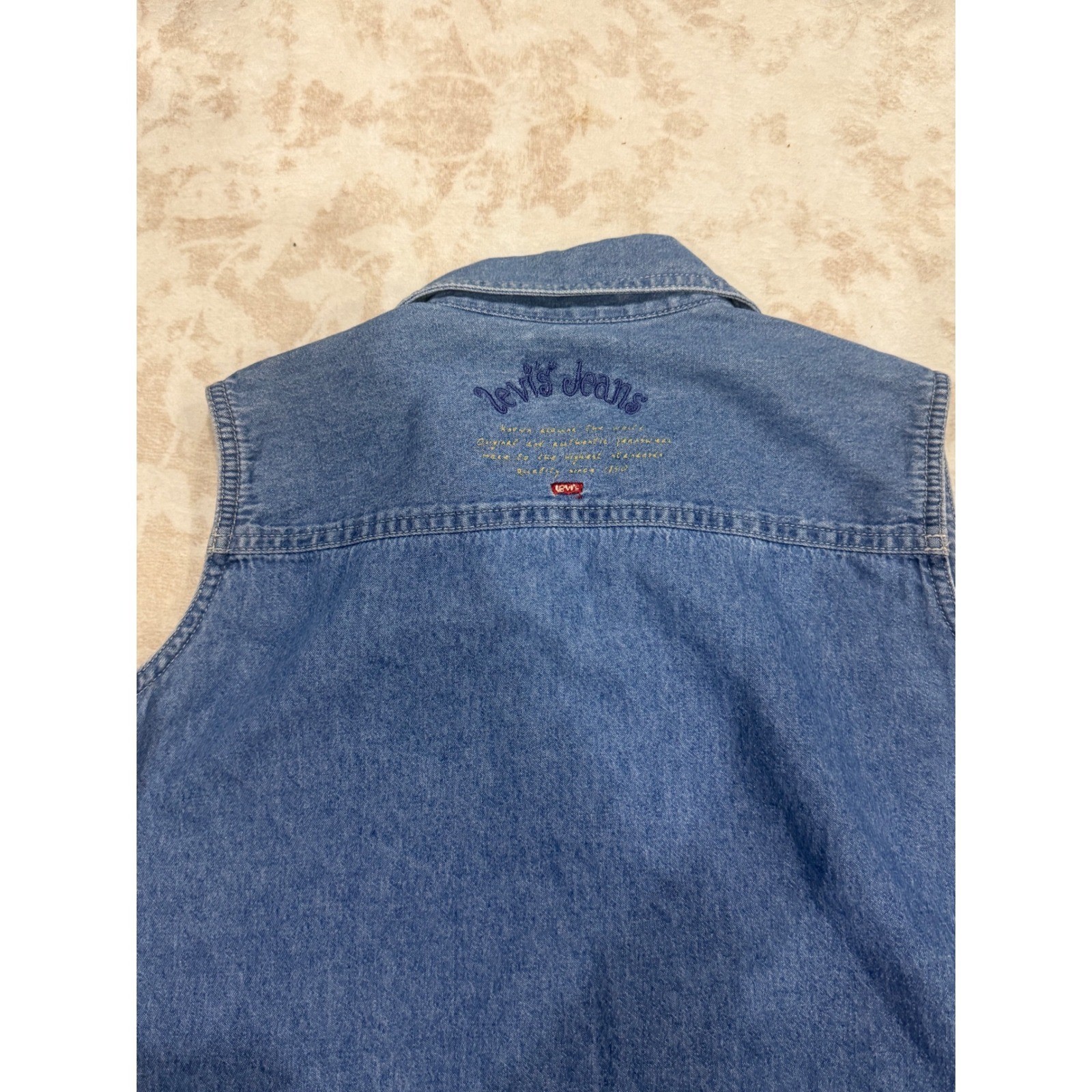 VTG Rare Levi’s Jeans Heritage White Tab Denim Vest ’97 Y2K Western Archive READ