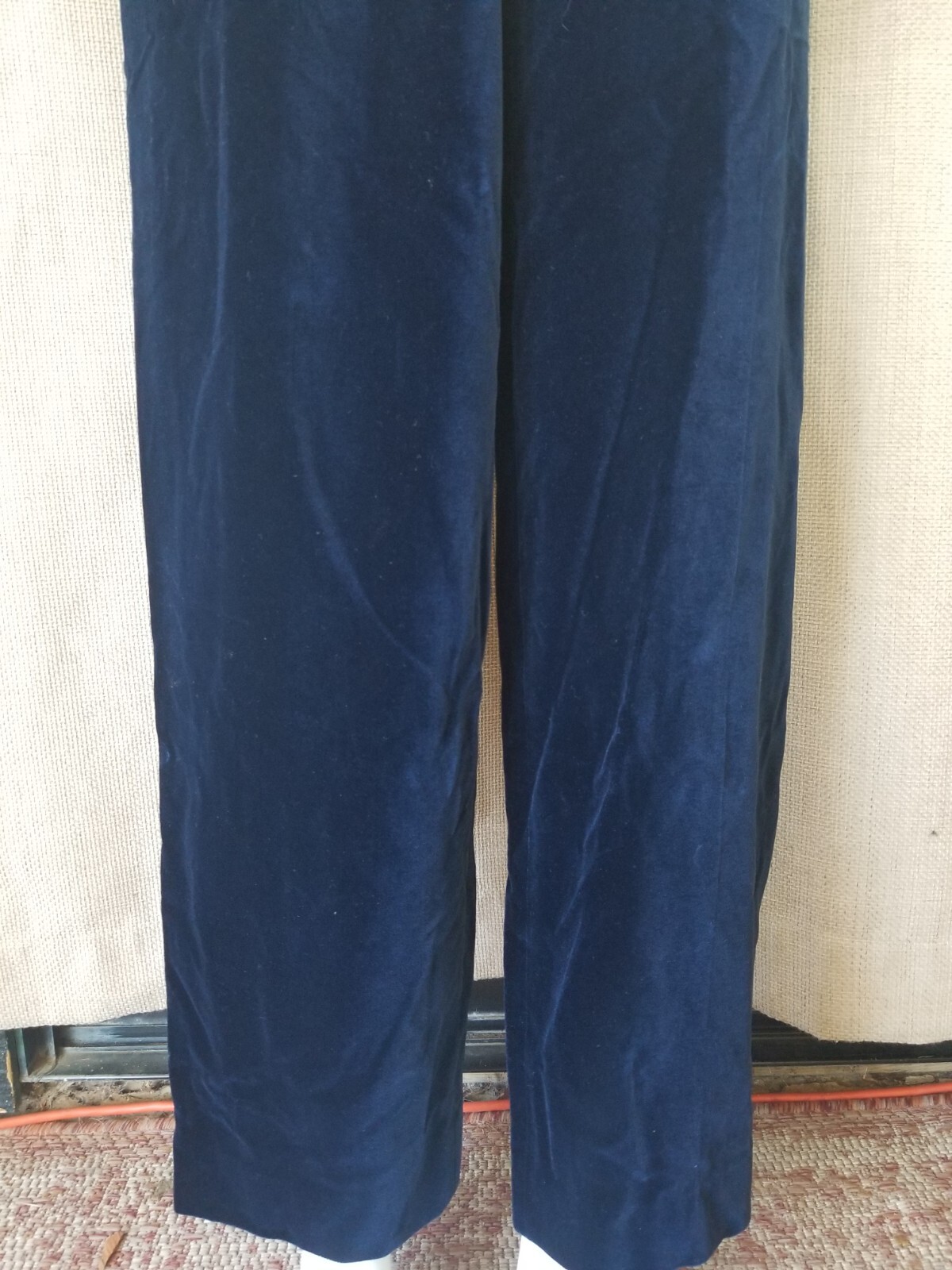 1980’s YVES SAINT LAURENT RIVE GAUCHE Blue Velvet trousers Womens Vintage Pants