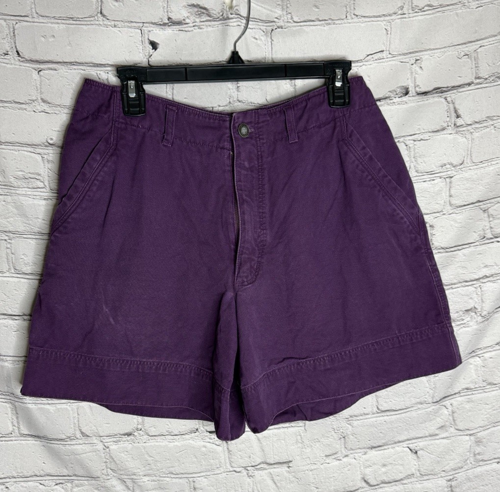 Patagonia Vtg 90s Wm’s Cotton High Rise Stand Up Shorts Purple Size 14