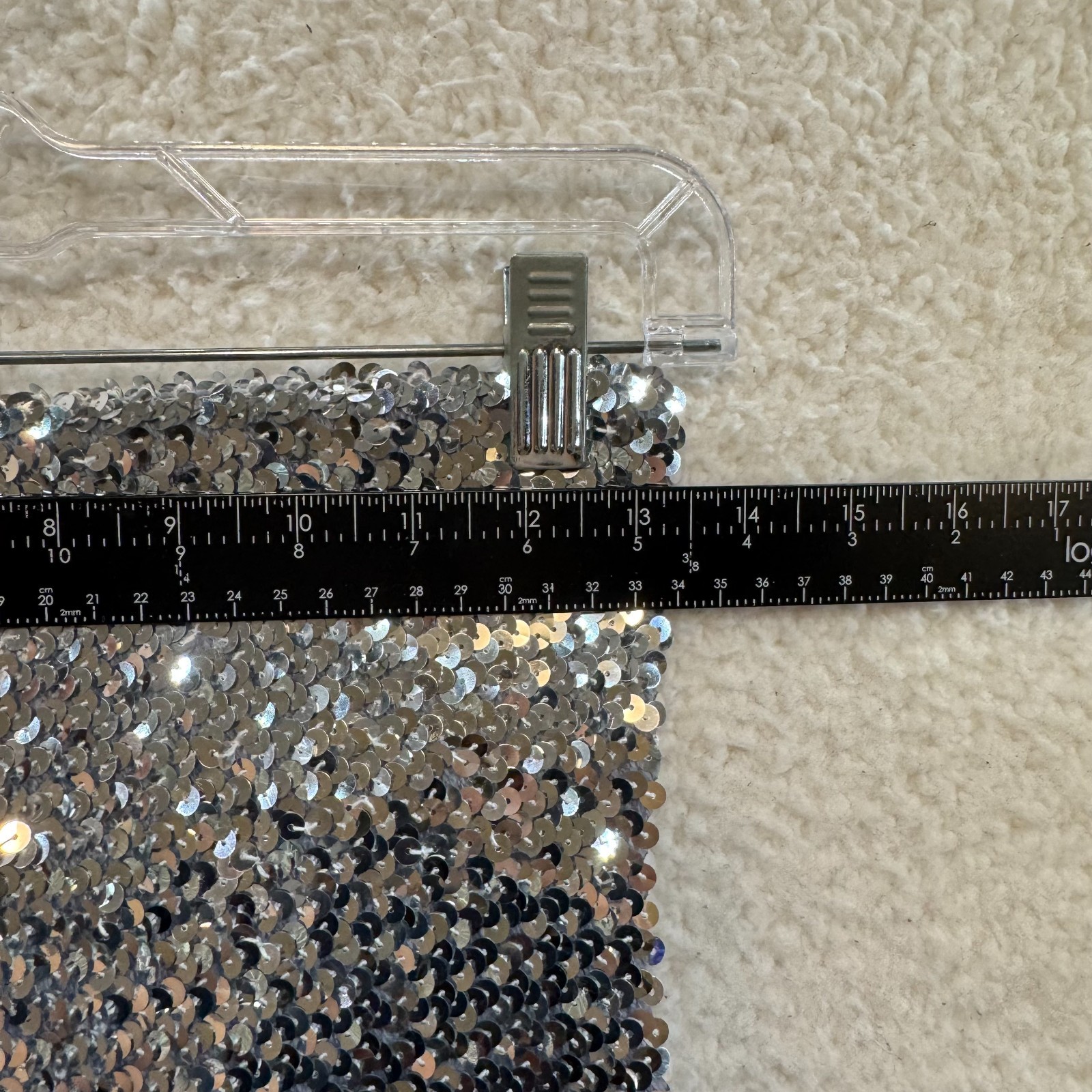Y2K Vintage Sequin Tube Top Small Medium Silver Metallic New Years Rave Club