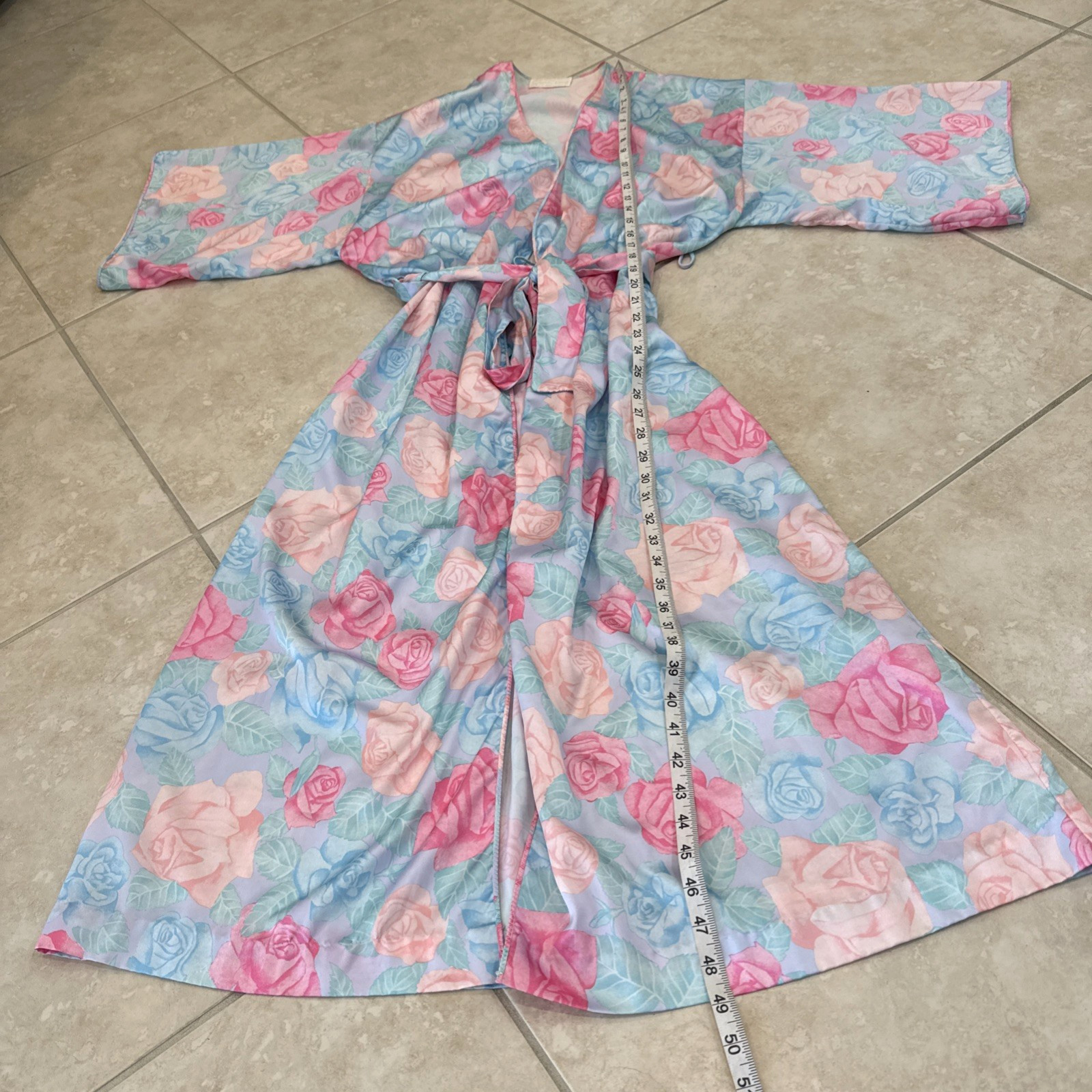 VTG Givenchy Intimité Paris Set Sz M Floral Robe & Peignoir Pastel Golden Girls*
