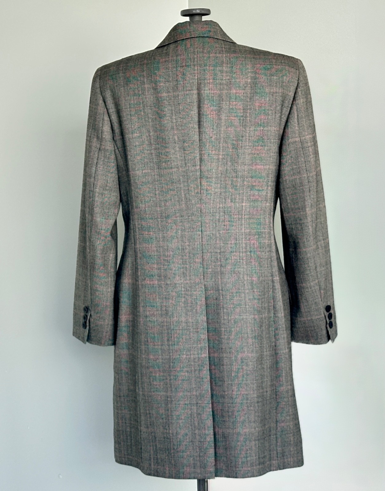Donna Karan 90s Longline Womens Blazer Size 6 Medium Designer Plaid Blazer