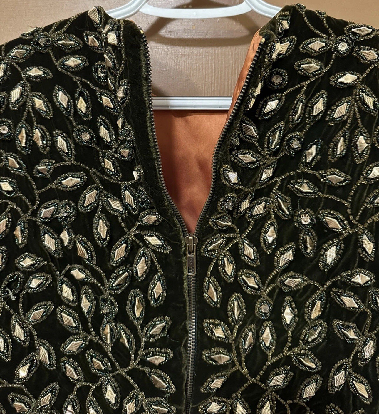 Vintage Pat Sandler Highlight Beaded Evening Top Black Gold Size 12