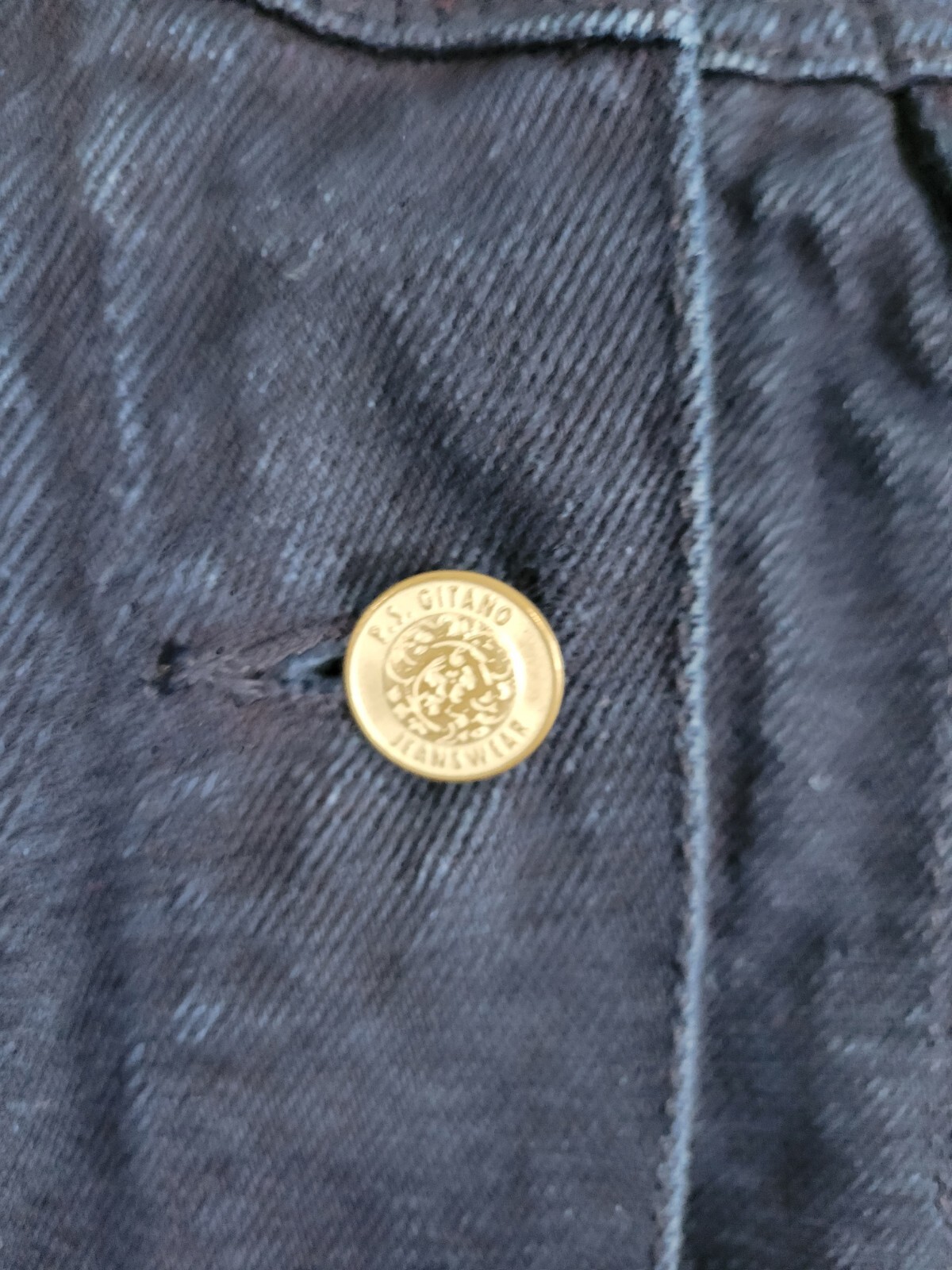 Vintage PS Gitano Dark Blue Sleeveless Denim Vest Size Small