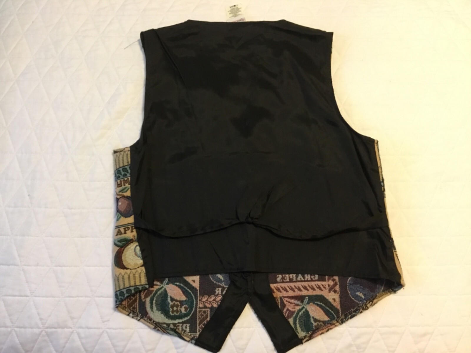 Bobbie Brooks Womens Vintage 80s 90s Tapestry Fruit Tie Back Vest Medium