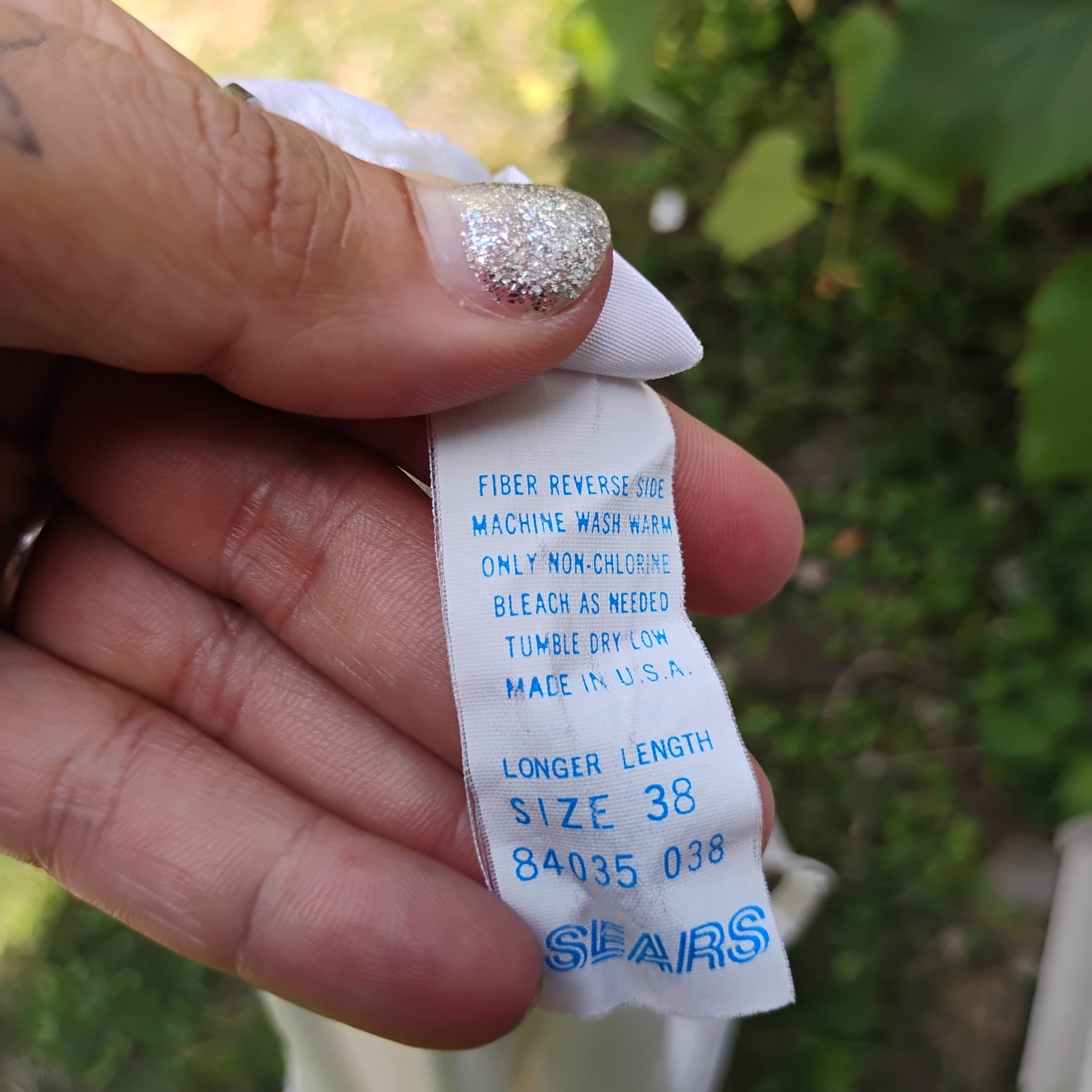 Vintage Sears Sheer White Lace Full Slip Dress Size 38 Medium Midi Length USA
