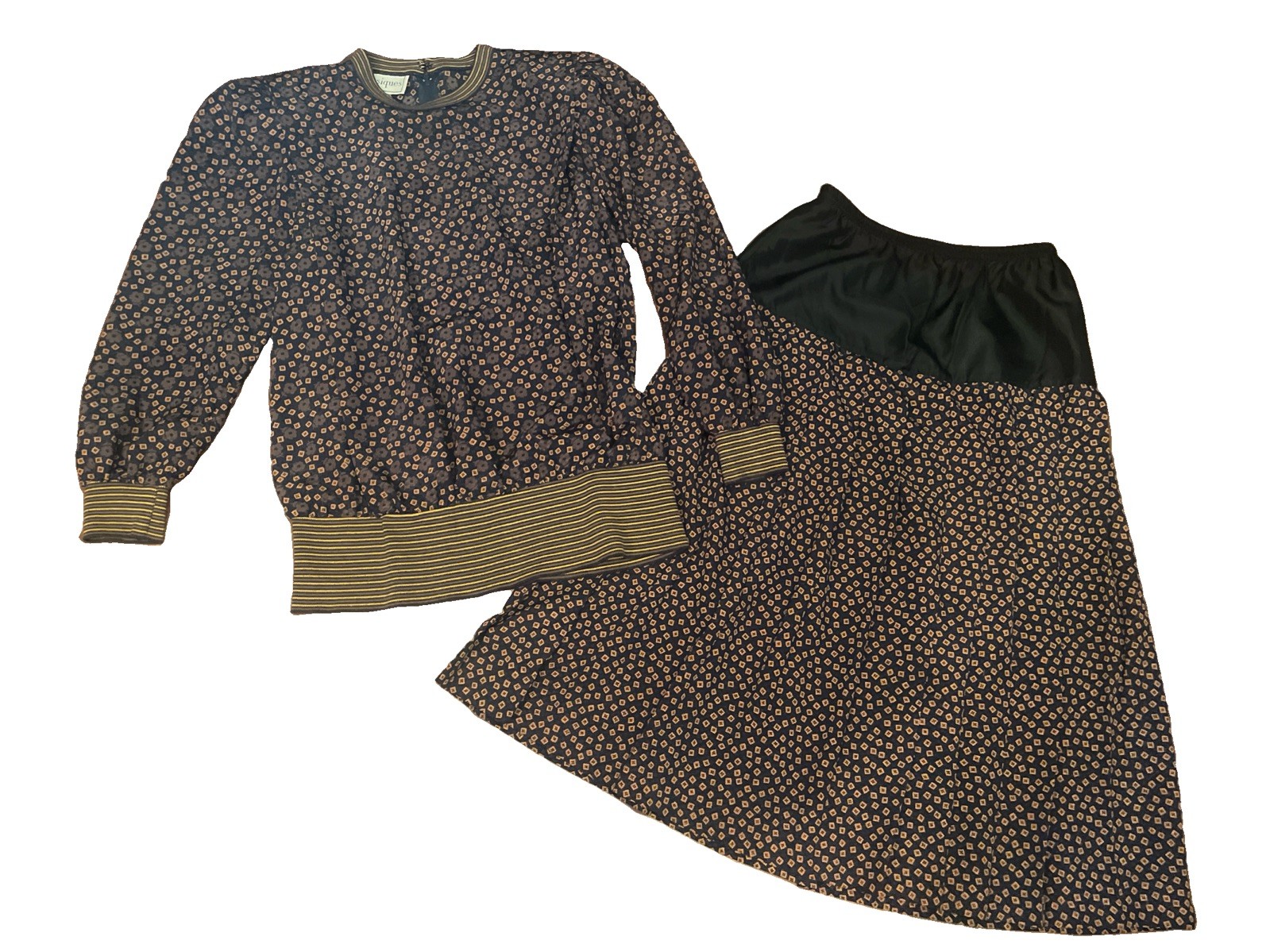 Vintage Classiques Top and Skirt Set Sz 12 Union Made USA