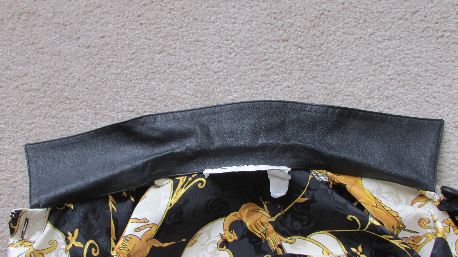Vintage 80’s Womens Silk and Leather Unicorn Blouse Exit Shops-S