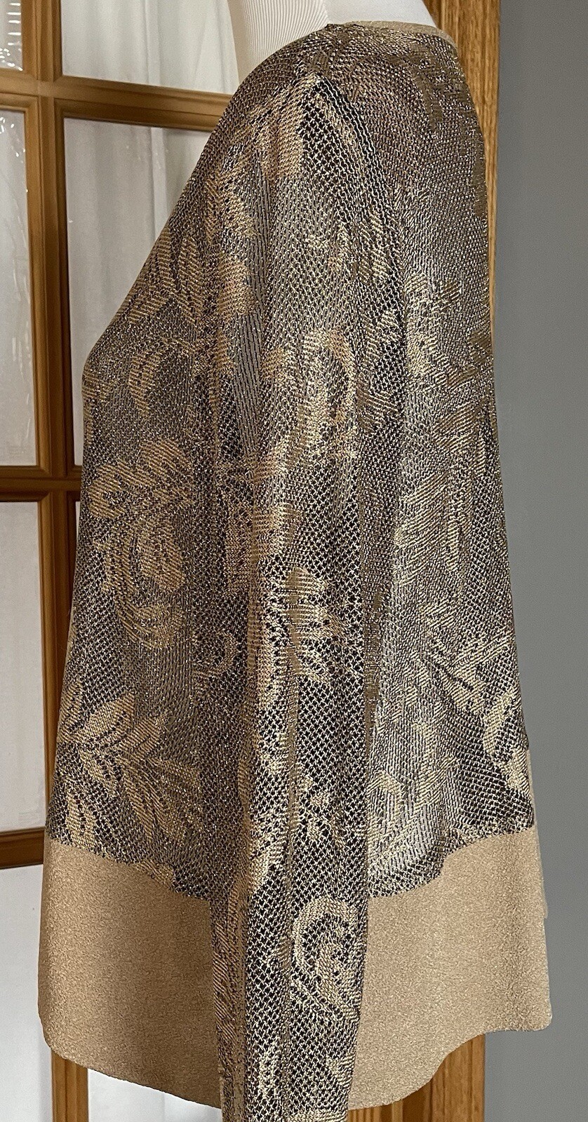 Vtg Special Thyme Floral Cardigan Women’s 16W Beige Button USA Made Classic Boho