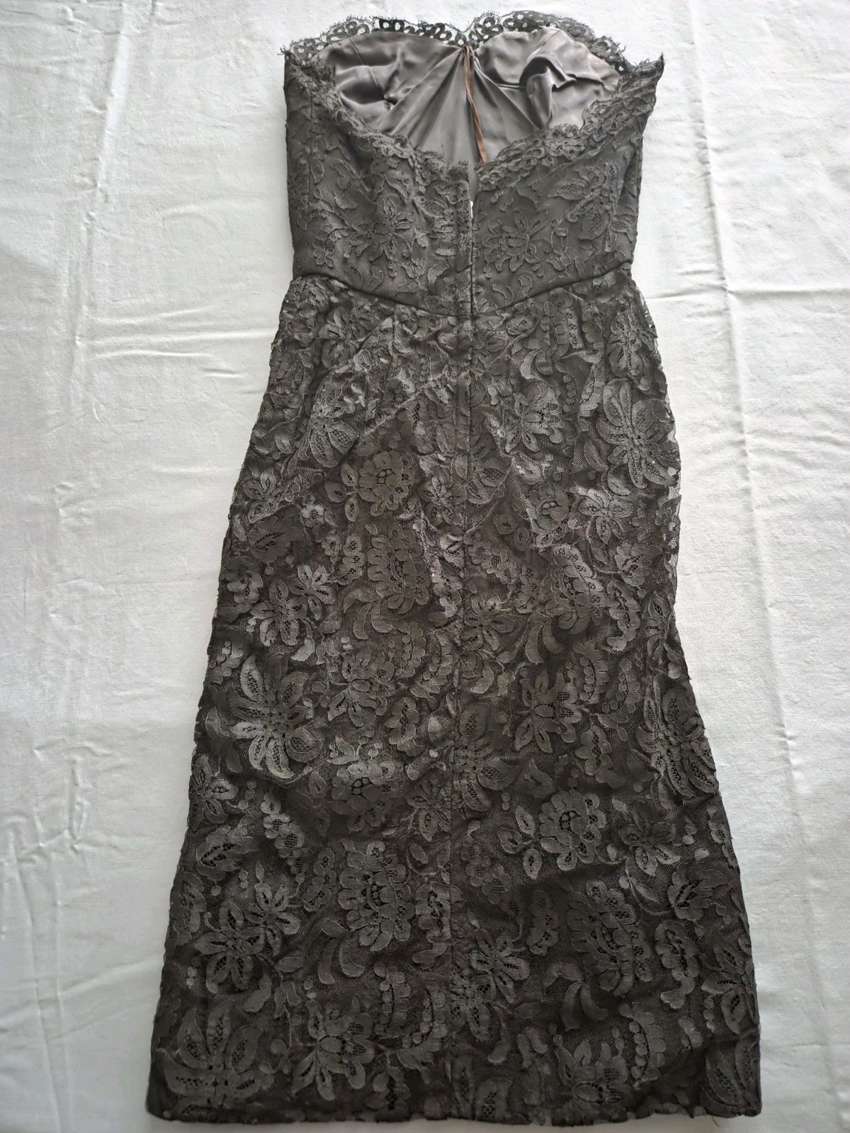 Vintage Edward Abbott Wilson Folmar Black Lace Strapless Dress, Elegant Cocktail