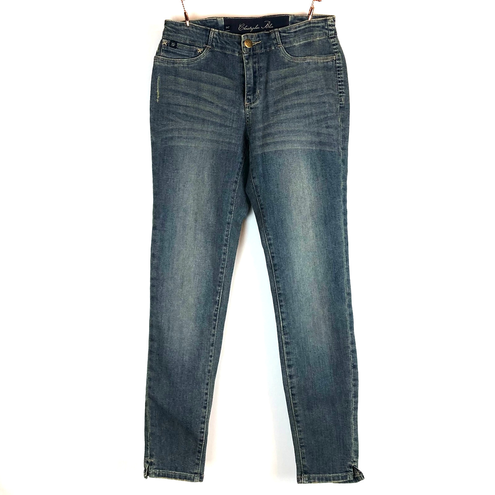 Vintage Jeans Ankle Stretch Denim Mid-Rise Size 2 Christopher Blue