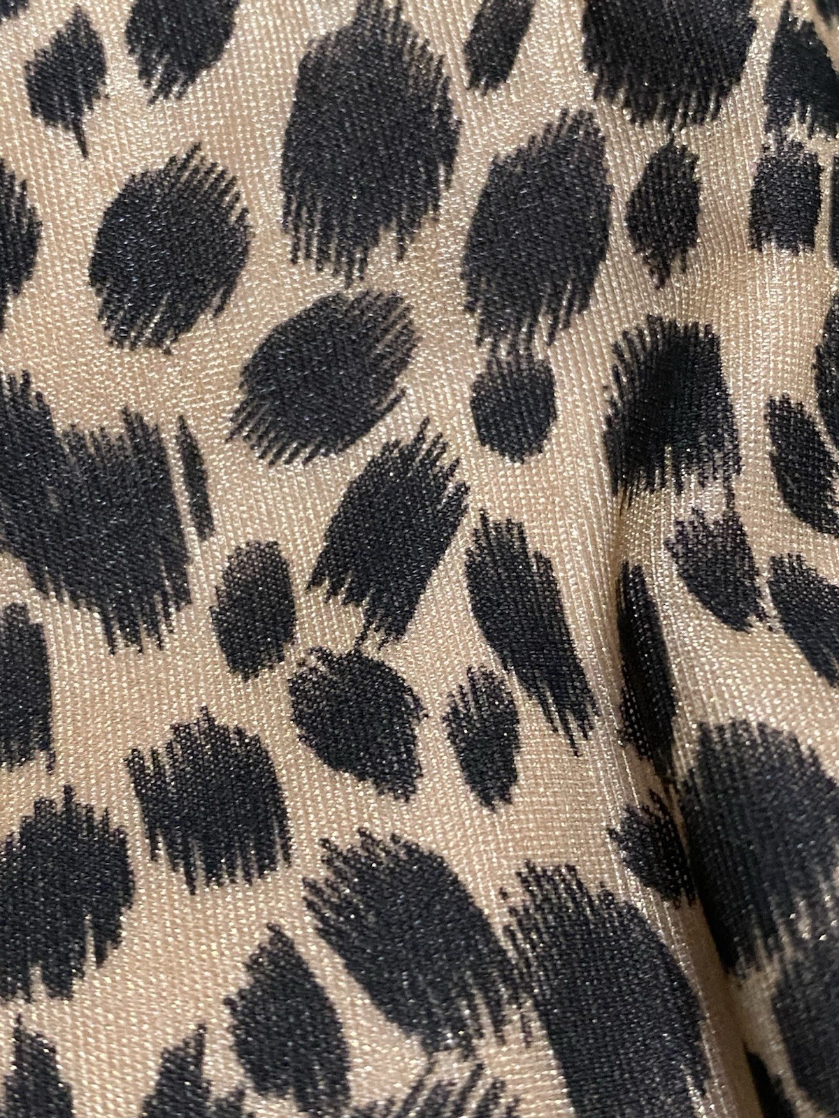 Vintage Y2K Joseph Ribkoff Leopard Print Black/Gold Shimmer Slip Dress Sz. 8