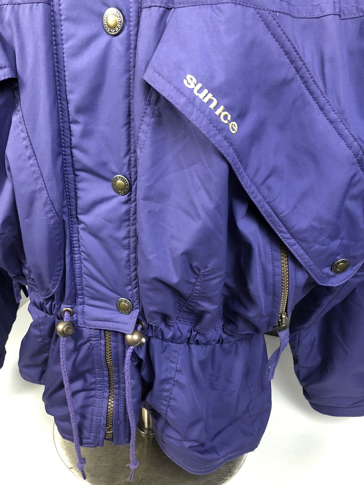 1989 Vintage SUN ICE Purple Womens 12 SKI SNOWBOARD Thermore Hooded Jacket Coat