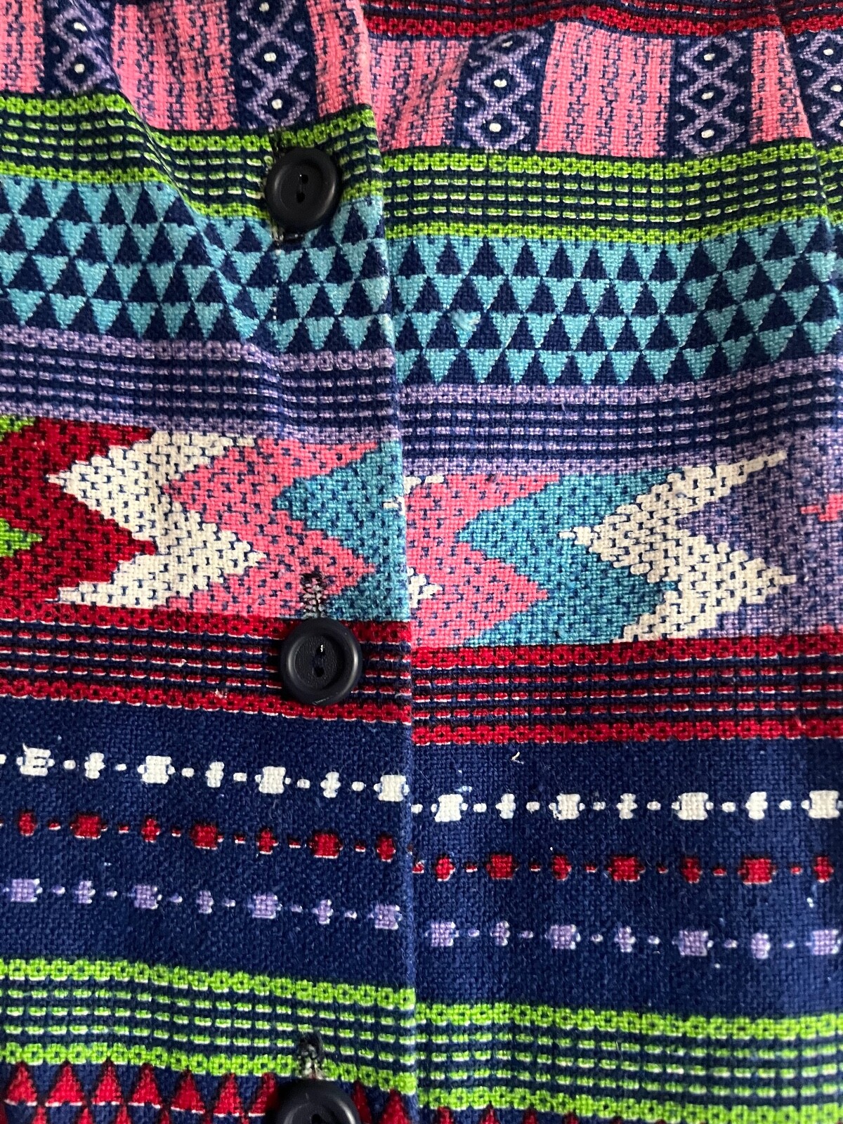 Vintage Prestige Boston maxi skirt Southwest pattern button front S/M unlined