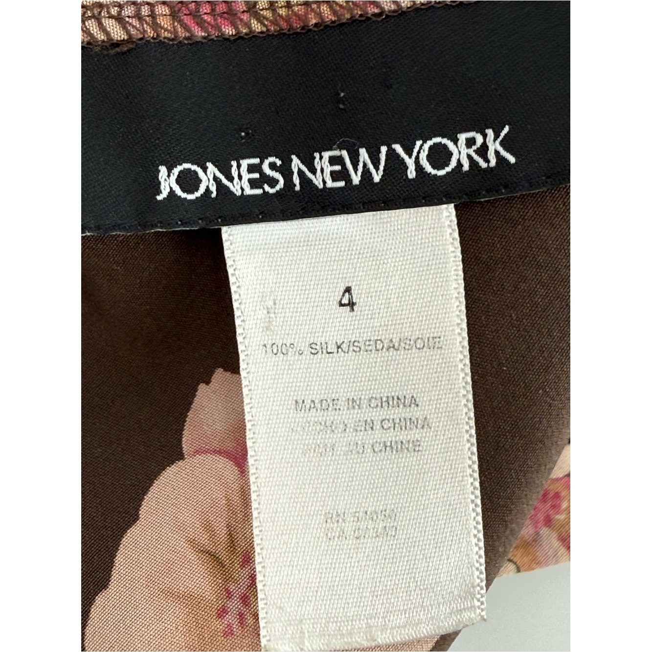 Vintage Jones New York Silk 2 Piece Skirt & Blouse Set Y2K 90s 100% Silk 4/6