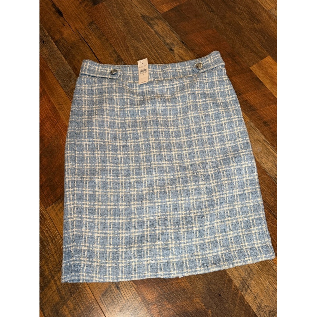 NWT Ann Taylor Factory Blue Tweed Skirt Size 8 | Classic Chic Mini