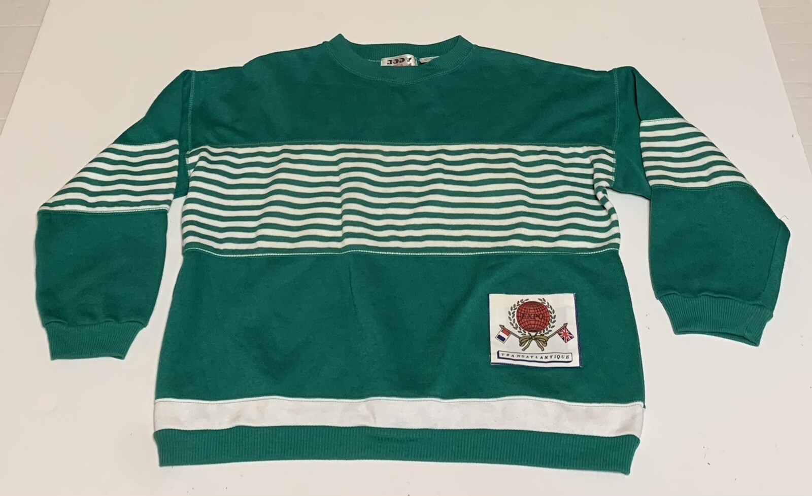 Vtg Body Beam Sweatshirt Womens M Green Expo Transatlantique