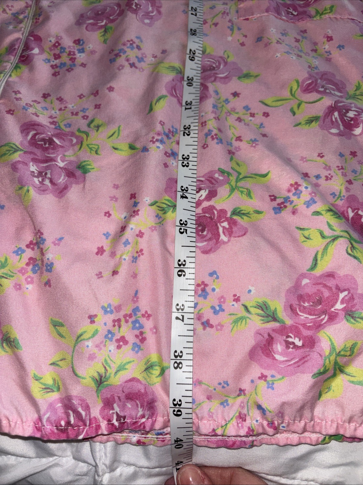 Vintage Casual Nights Pink Floral Zip Front House Coat Dress Nightgown XL