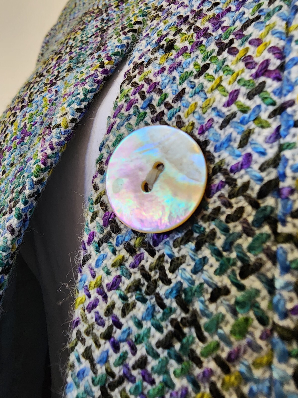 The TOG Shop Women 6 Tweed Multicolor Knit Pockets Mock Collar Office NWOT