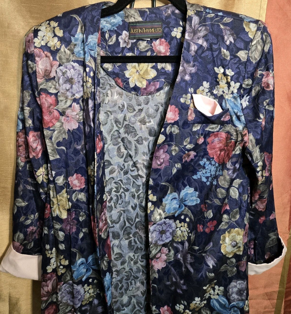 Vintage Just In Thyme LTD Jacket Coat Womens Size 10 Floral Business Suit USA