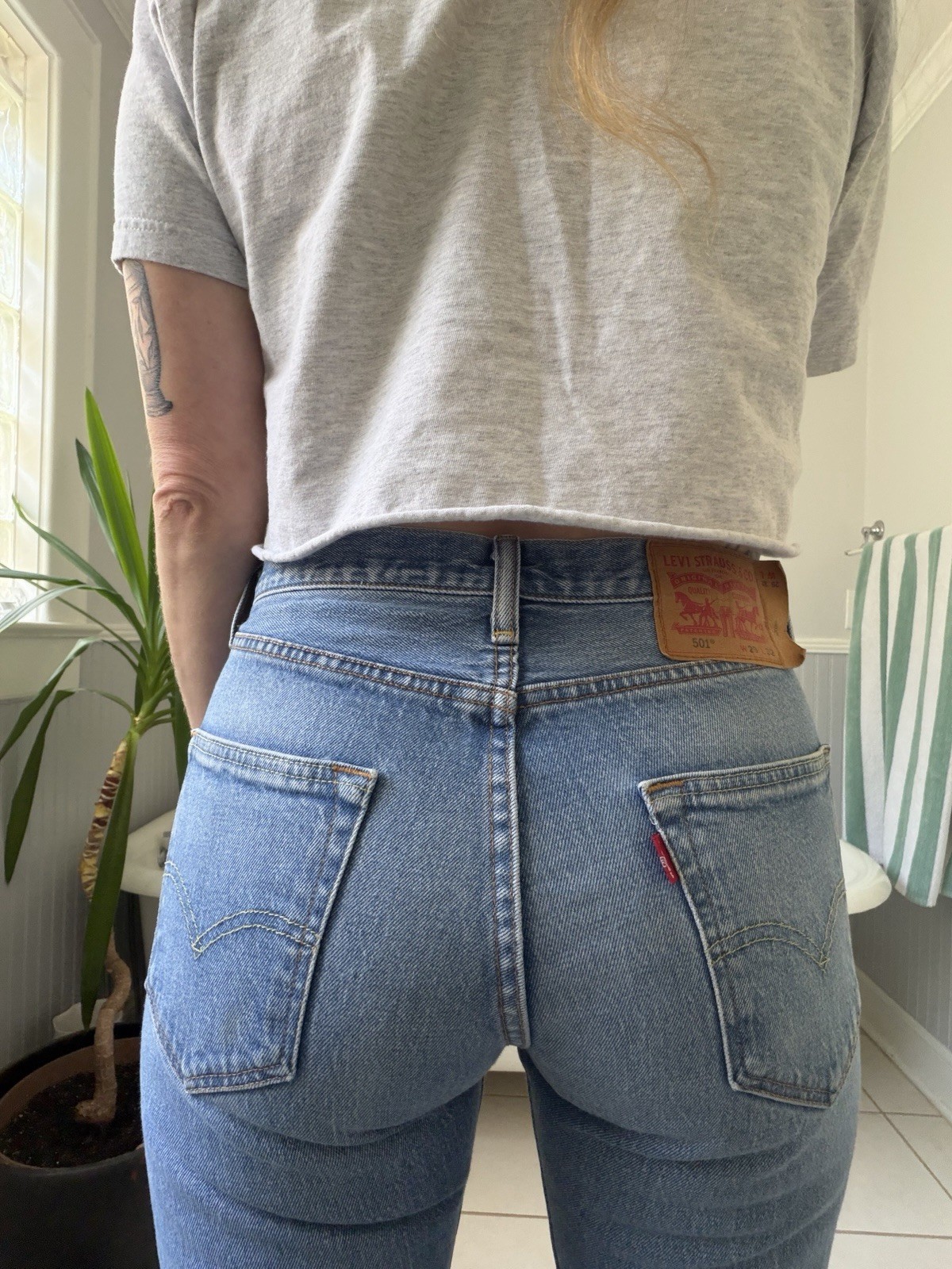 Vintage 501 Levis Denim Jeans Perfect Fade Button Fly